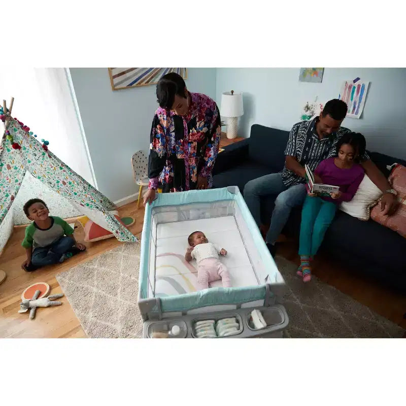 Cosco Rocking Bassinet with Play Yard DLX - Rainbow