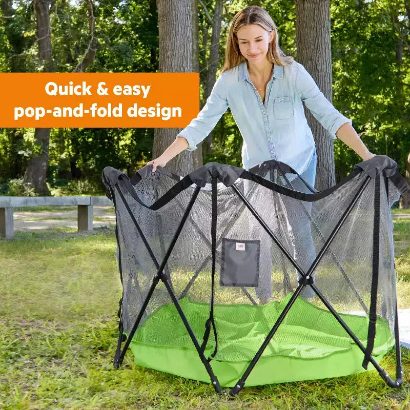 Bright Starts Pop n Play Portable Playard - Green