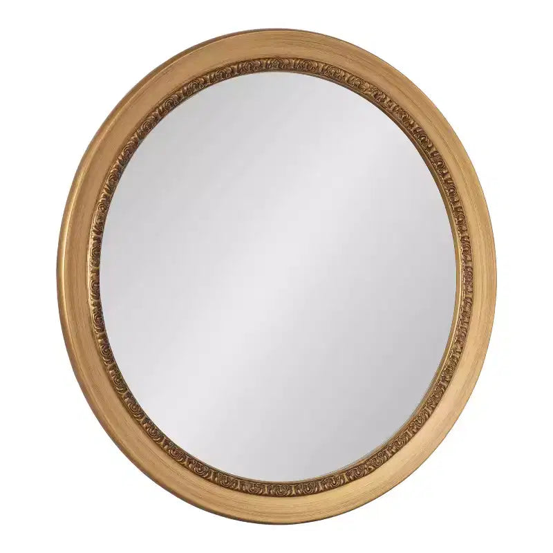 Kate & Laurel All Things Decor 26"x26" Wildomar Round Wall Mirror Gold