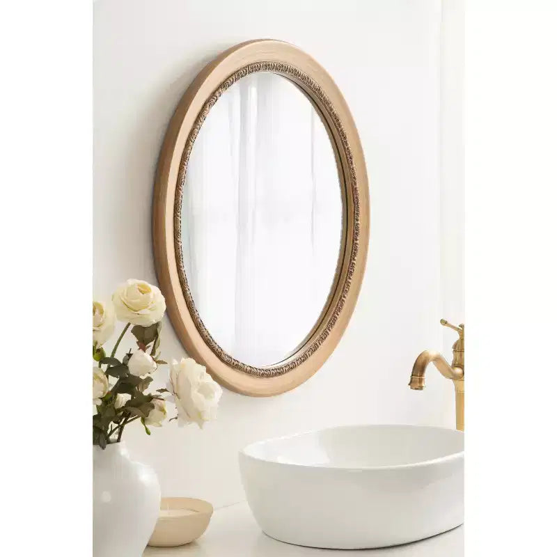 Kate & Laurel All Things Decor 26"x26" Wildomar Round Wall Mirror Gold