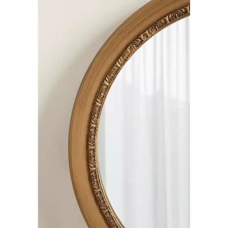 Kate & Laurel All Things Decor 26"x26" Wildomar Round Wall Mirror Gold