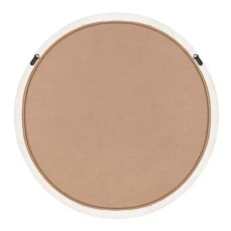 Kate & Laurel All Things Decor 28" Rahfy Round Framed Wall Mirror White