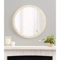 Kate & Laurel All Things Decor 28" Rahfy Round Framed Wall Mirror White