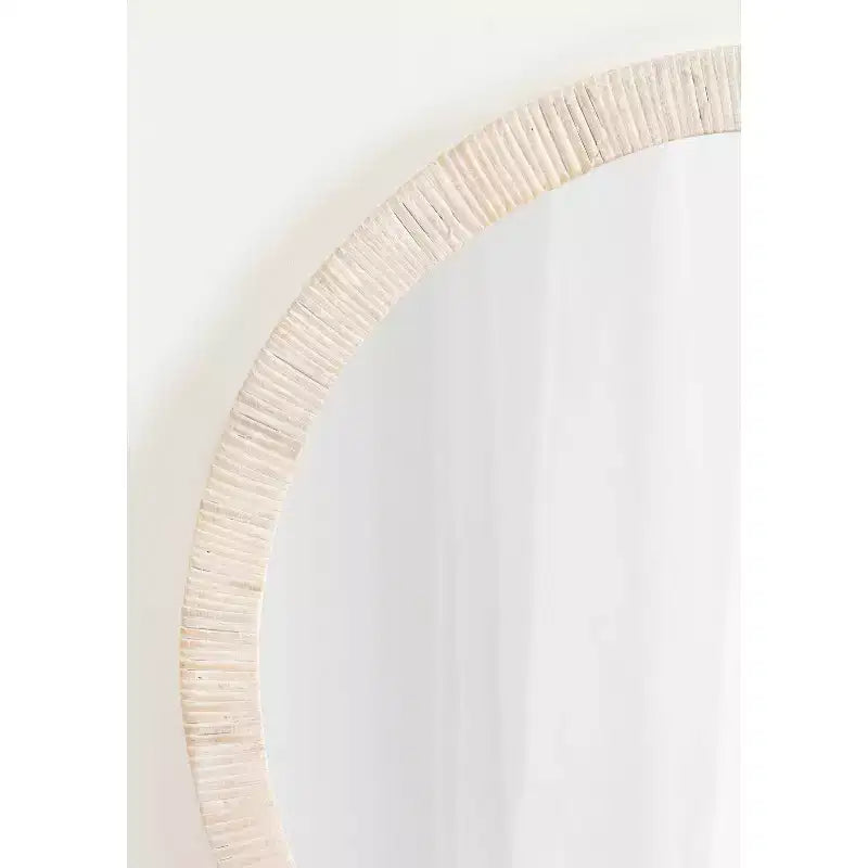 Kate & Laurel All Things Decor 28" Rahfy Round Framed Wall Mirror White