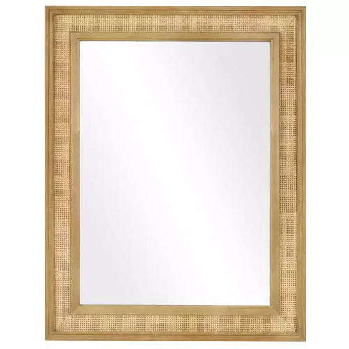 WallBeyond 27"x34" Rattan Mirror Light Brown