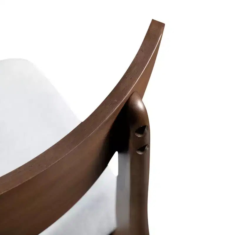 HOMES: Inside + Out Set of 2 Palm Shade Mid-Century Padded Dining Chairs Walnut