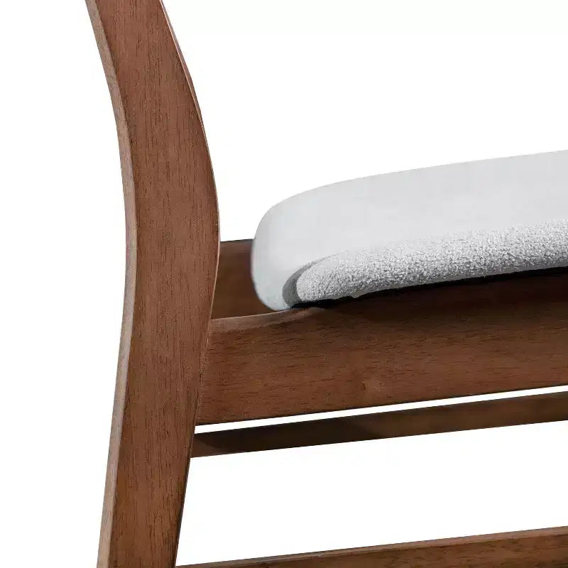 HOMES: Inside + Out Set of 2 Palm Shade Mid-Century Padded Dining Chairs Walnut