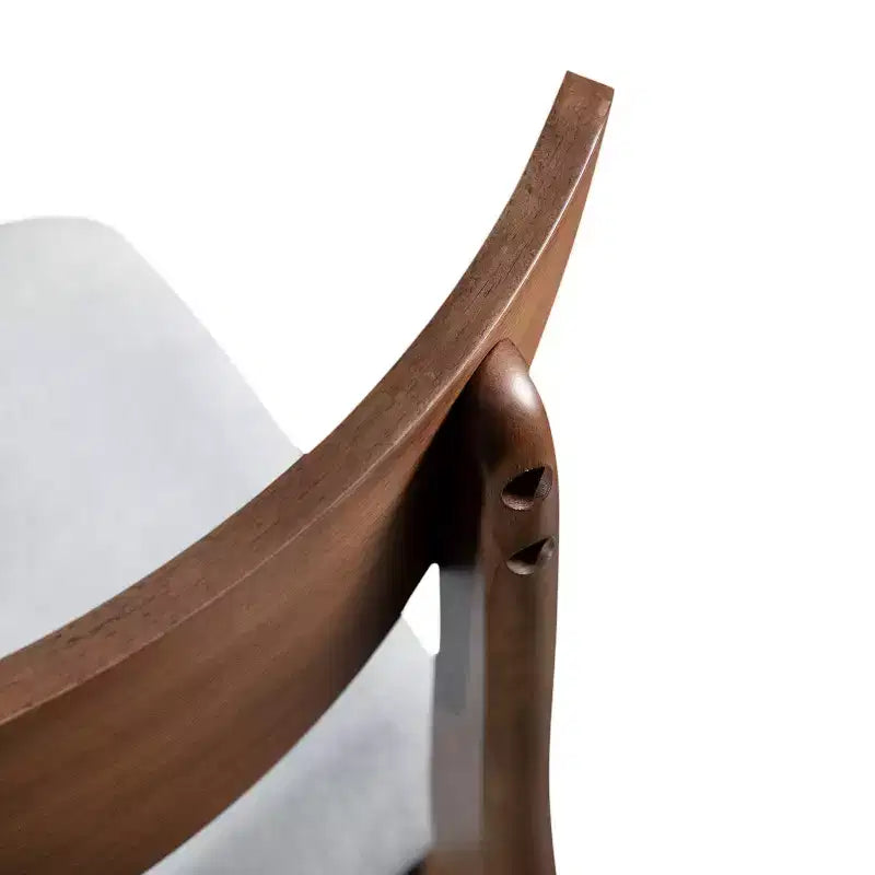 HOMES: Inside + Out Set of 2 Palm Shade Mid-Century Padded Dining Chairs Walnut