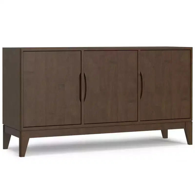WyndenHall Pearson 3 Door Sideboard Buffet / Storage Cabinet Walnut Brown