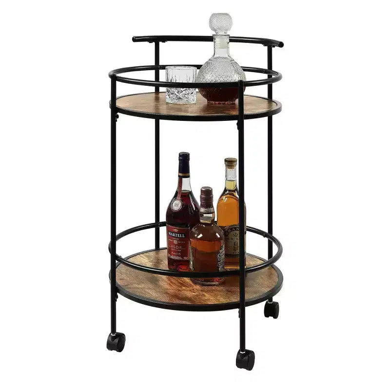 Breighton Home Designs2Go Charlie Serving Bar Cart in Barnwood/Black