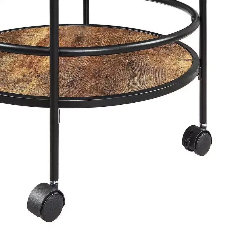 Breighton Home Designs2Go Charlie Serving Bar Cart in Barnwood/Black