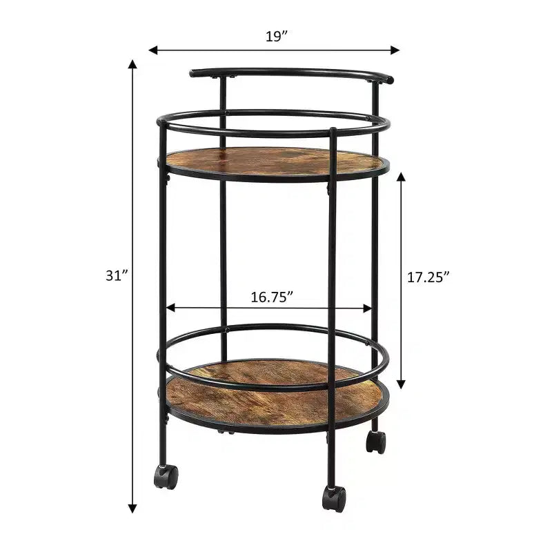 Breighton Home Designs2Go Charlie Serving Bar Cart in Barnwood/Black