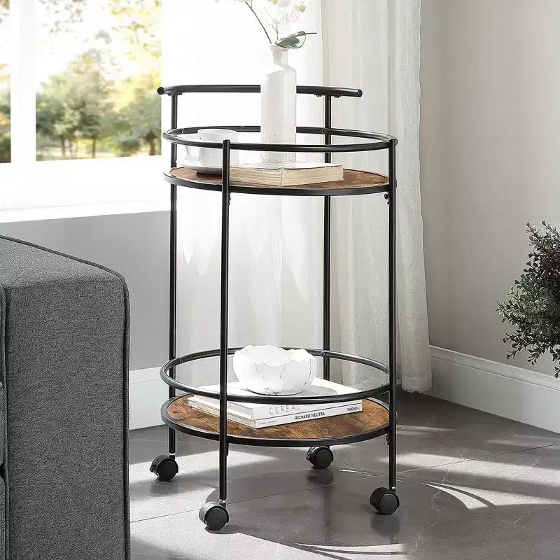 Breighton Home Designs2Go Charlie Serving Bar Cart in Barnwood/Black