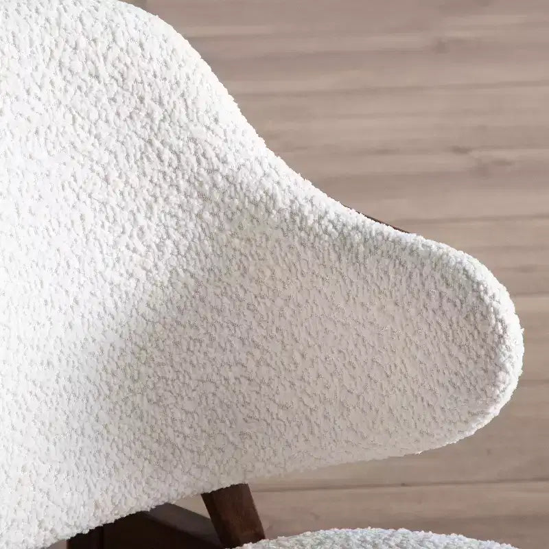 HOMES: Inside + Out Creekside Mid-Century Modern Boucle Wingback Accent Chair Walnut