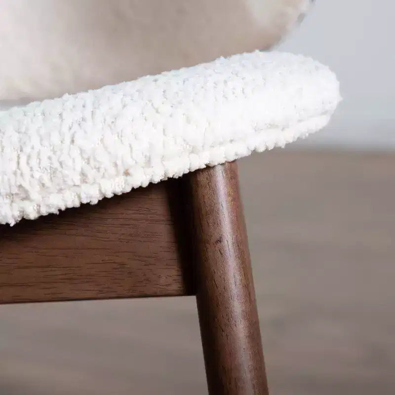 HOMES: Inside + Out Creekside Mid-Century Modern Boucle Wingback Accent Chair Walnut