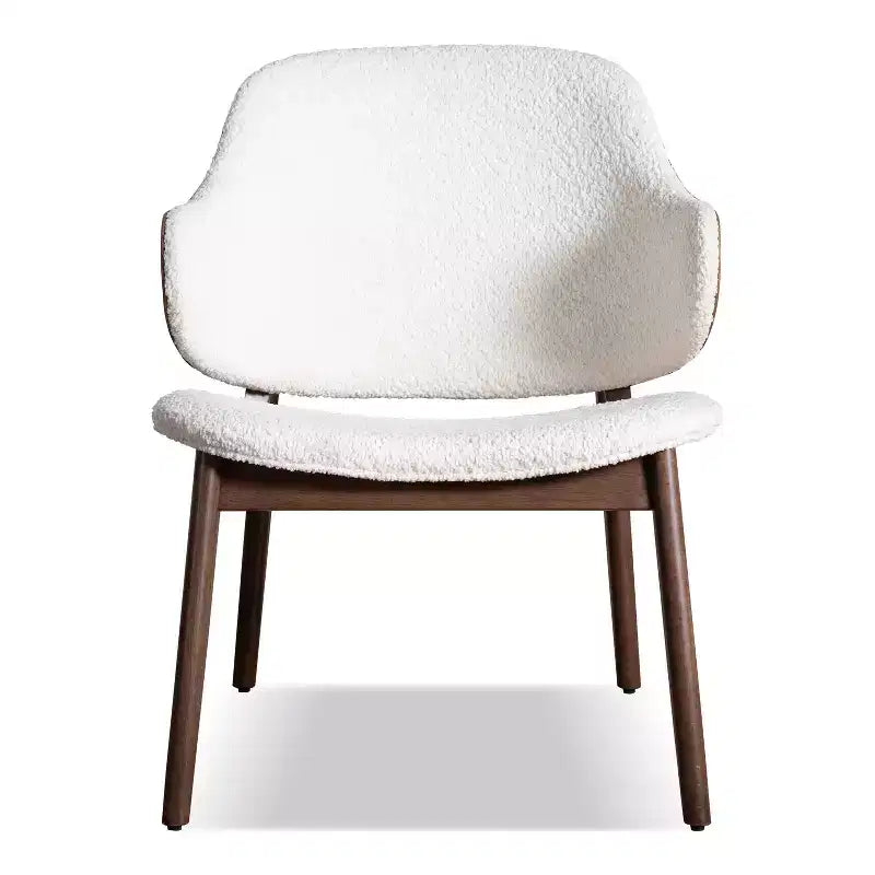 HOMES: Inside + Out Creekside Mid-Century Modern Boucle Wingback Accent Chair Walnut