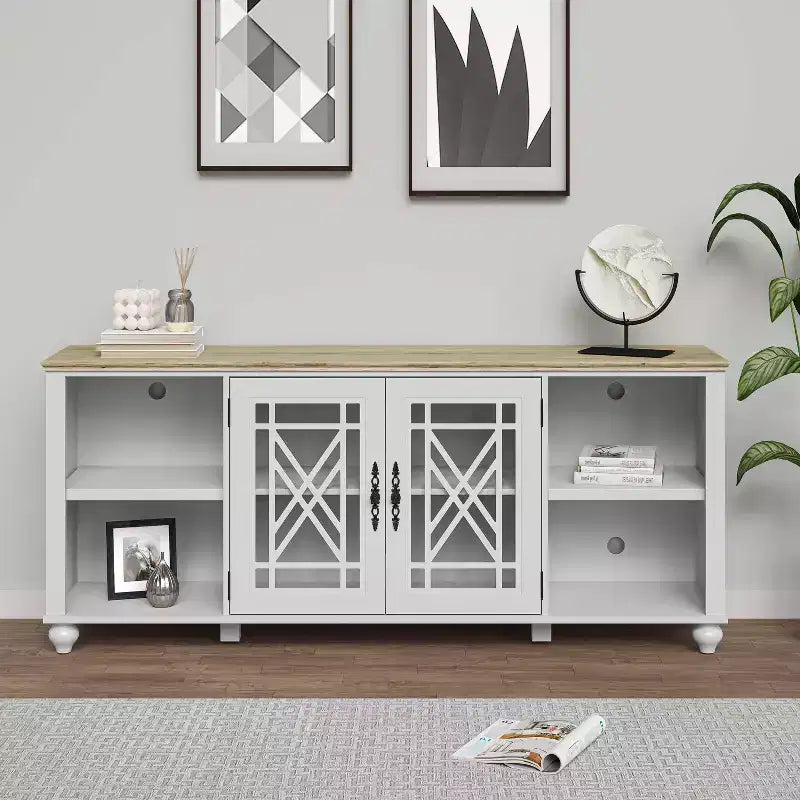 Festivo Vintage Style 70" TV Stand for TVs up to 80" White