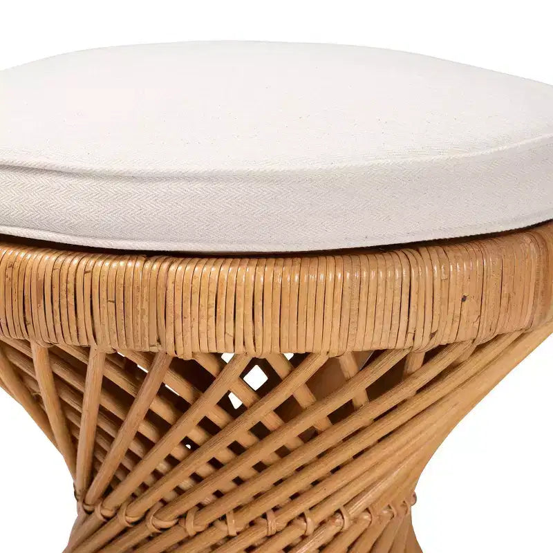 bali & pari Borneo Rattan Footstool Light Honey