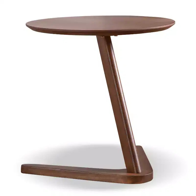 HOMES: Inside + Out River Run 19.5" Round Mid-Century Modern Accent Side Table Walnut