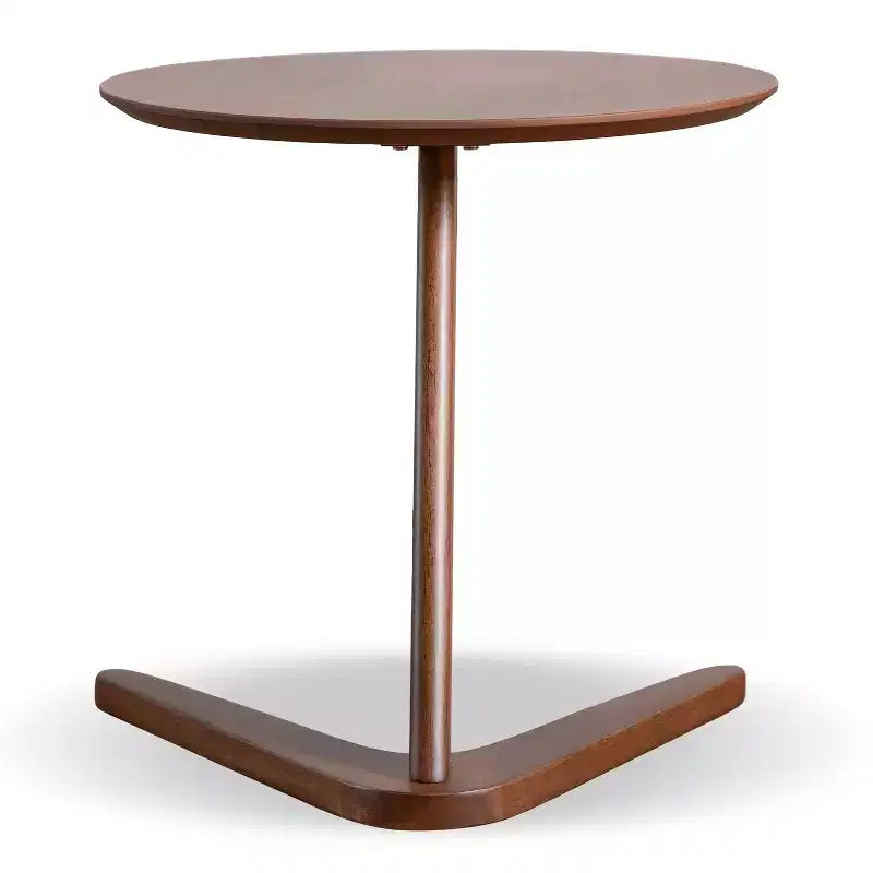 HOMES: Inside + Out River Run 19.5" Round Mid-Century Modern Accent Side Table Walnut