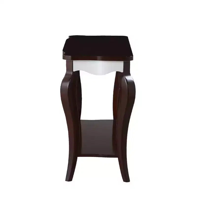 Acme Furniture Mathias Console Table White/Walnut Finish