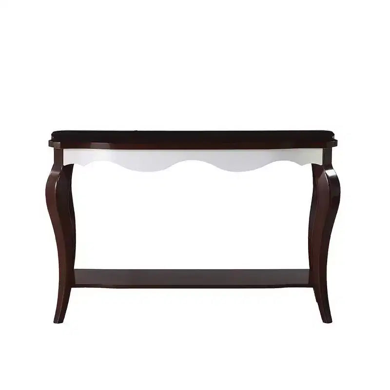 Acme Furniture Mathias Console Table White/Walnut Finish