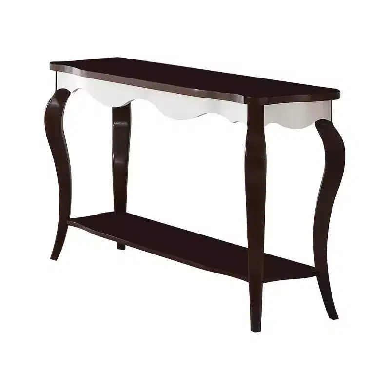 Acme Furniture Mathias Console Table White/Walnut Finish