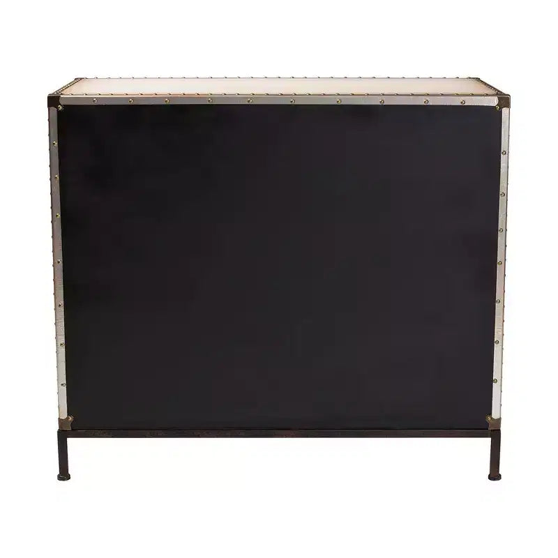 Baxton Studio Benton Canvas 4 Drawer Storage Cabinet Beige/Coffee/Black