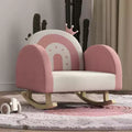 Qaba Kids Rocking Chair, Princess Crown Toddler Chair, Children's Armchair Rocker w/ Rainbow Backrest for Bedroom Playroom, Pink