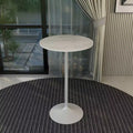 Leisuremod Verve 27 Round Bar Height Dining Table - Modern Resin Top with White Steel Pedestal Base Counter Height Table for Kitchen, Home, and Pub