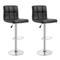 FDW Bar Stool Height Adjustable Swivel Stool with Back PU Leather Kitchen Counter Stools Set of 2 Dining Chairs