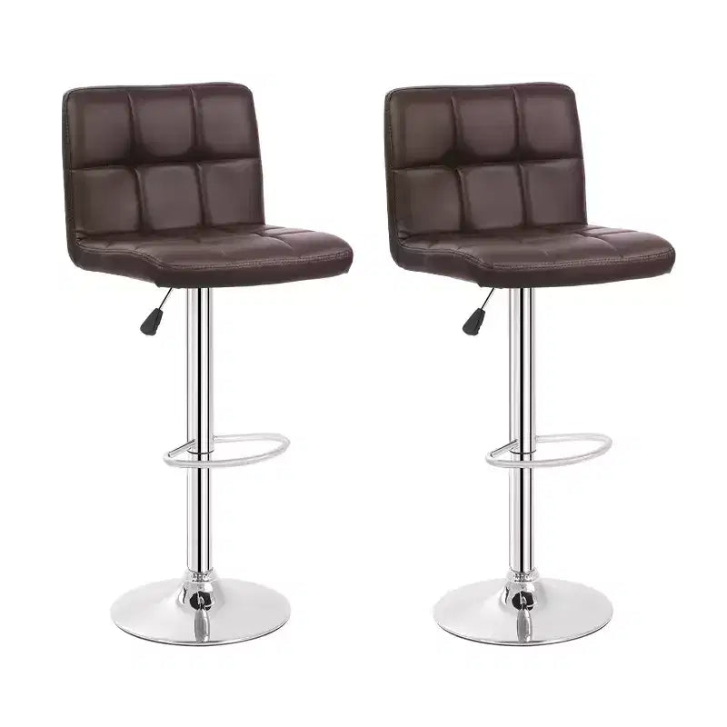 FDW Bar Stool Height Adjustable Swivel Stool with Back PU Leather Kitchen Counter Stools Set of 2 Dining Chairs