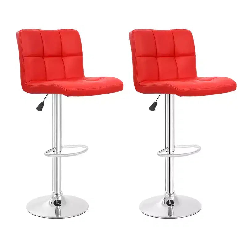 FDW Bar Stool Height Adjustable Swivel Stool with Back PU Leather Kitchen Counter Stools Set of 2 Dining Chairs
