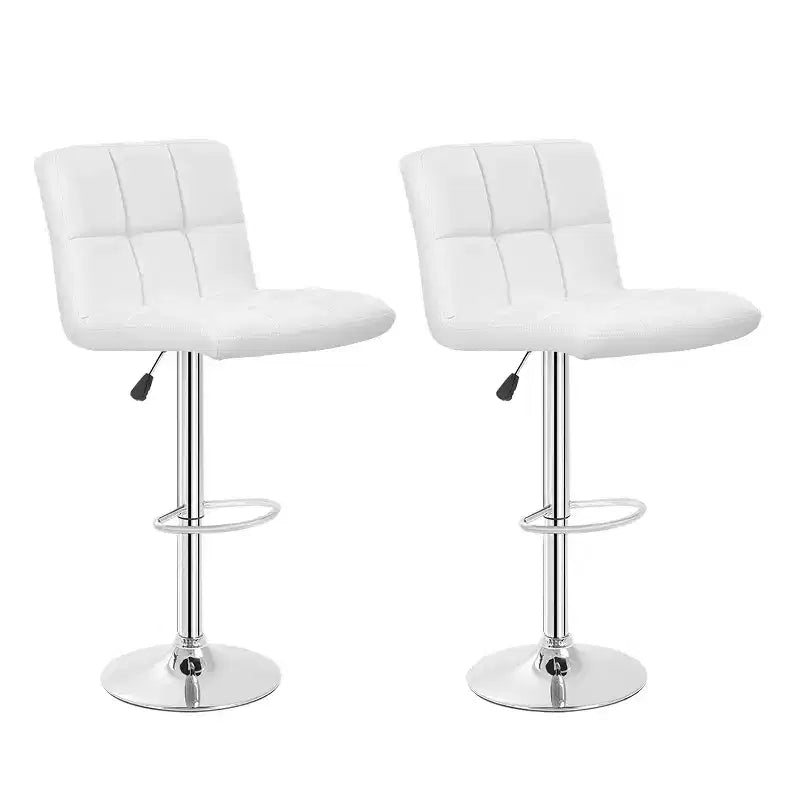FDW Bar Stool Height Adjustable Swivel Stool with Back PU Leather Kitchen Counter Stools Set of 2 Dining Chairs