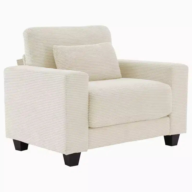 Hyleory 44.48'' Corduroy Accent Chair, Sofa Chair with Large Seat and Wide Armrests, Modern Armchair Reading Chairs for Bedroom Living Room(set of 2)