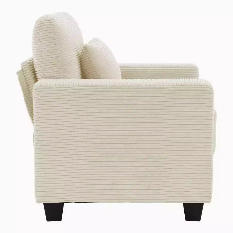 Hyleory 44.48'' Corduroy Accent Chair, Sofa Chair with Large Seat and Wide Armrests, Modern Armchair Reading Chairs for Bedroom Living Room(set of 2)