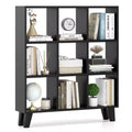 Costway 1 PCS 9-Cube Bookcase with 6 Removable Shelves Raised Support Feet for Living Room Brown/White