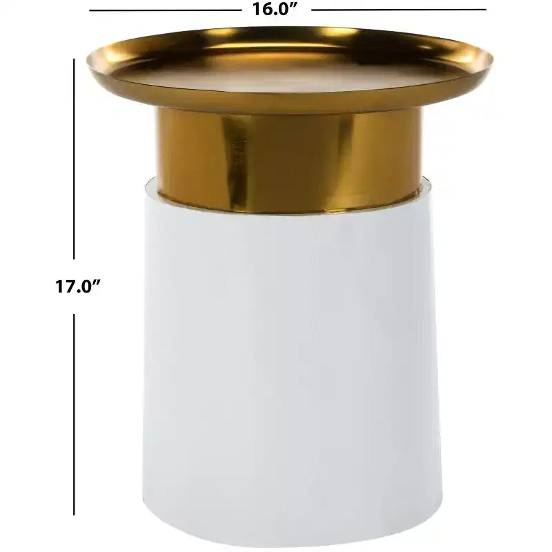 Zenith Tray Top Side Table - ACC3200 - Gold/White - Safavieh