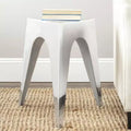 Indium Triangle Aluminum Side Table - FOX5501A - Silver - Safavieh Couture