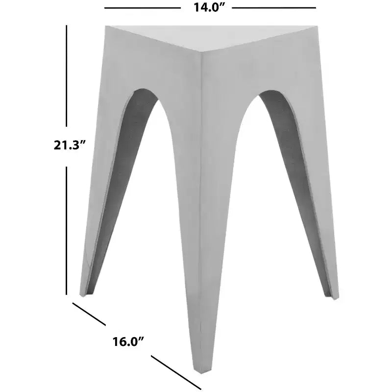 Indium Triangle Aluminum Side Table - FOX5501A - Silver - Safavieh Couture