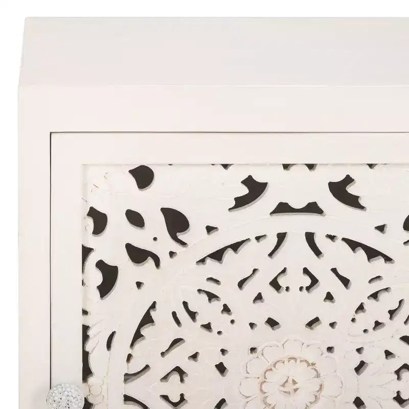 Reimu 2 Shelf 1 Door Nightstand - NST5306 - White Washed - Safavieh