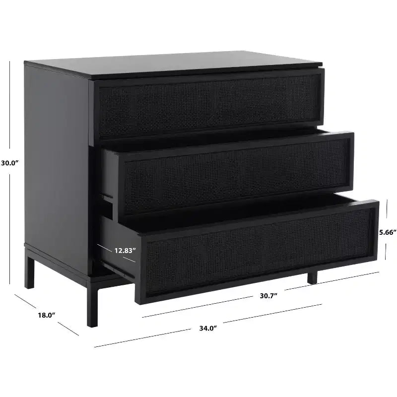 Zadie 3 Drawer Rattan Chest - CHS5004 - Safavieh