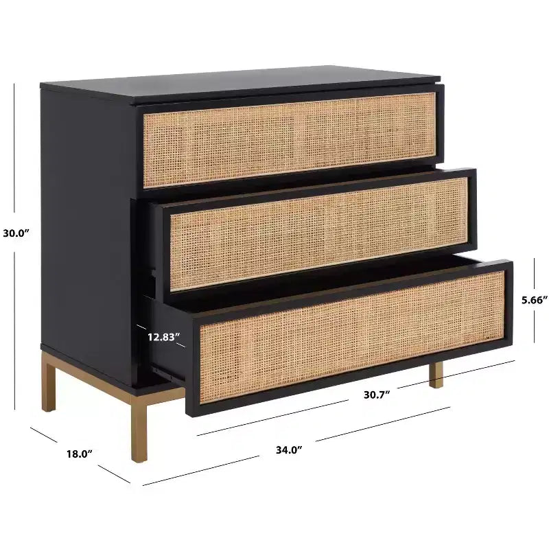 Zadie 3 Drawer Rattan Chest - CHS5004 - Safavieh