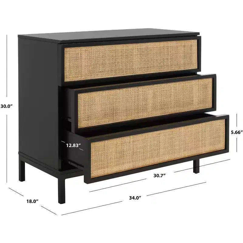 Zadie 3 Drawer Rattan Chest - CHS5004 - Safavieh