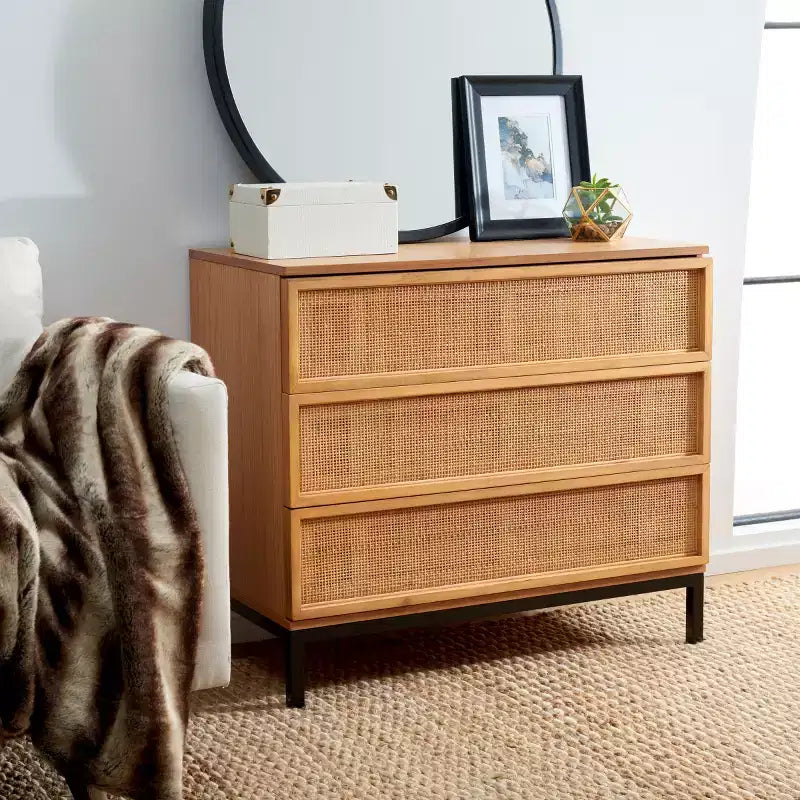 Zadie 3 Drawer Rattan Chest - CHS5004 - Safavieh