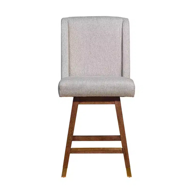 Armen Living Stancoste Wood Finish with Fabric Swivel Counter Height Barstool