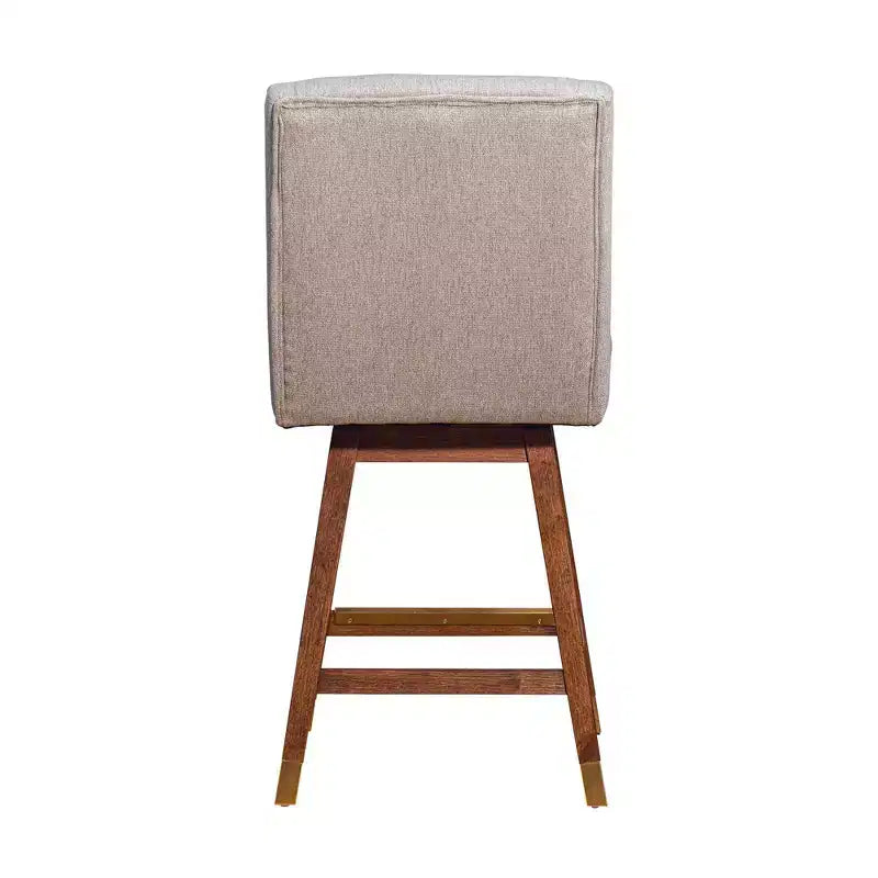 Armen Living Stancoste Wood Finish with Fabric Swivel Counter Height Barstool