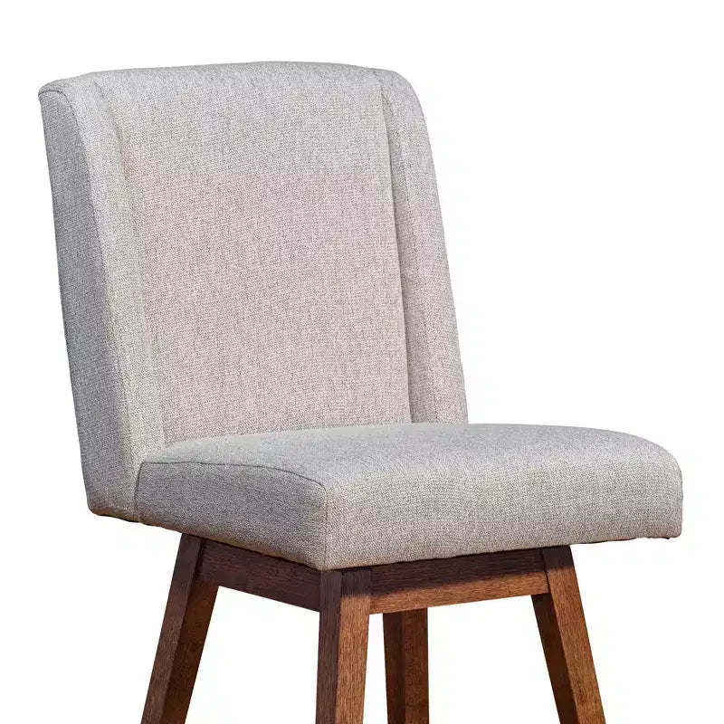 Armen Living Stancoste Wood Finish with Fabric Swivel Counter Height Barstool
