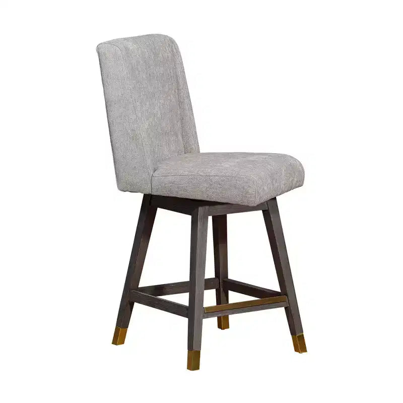 Armen Living Stancoste Wood Finish with Fabric Swivel Counter Height Barstool