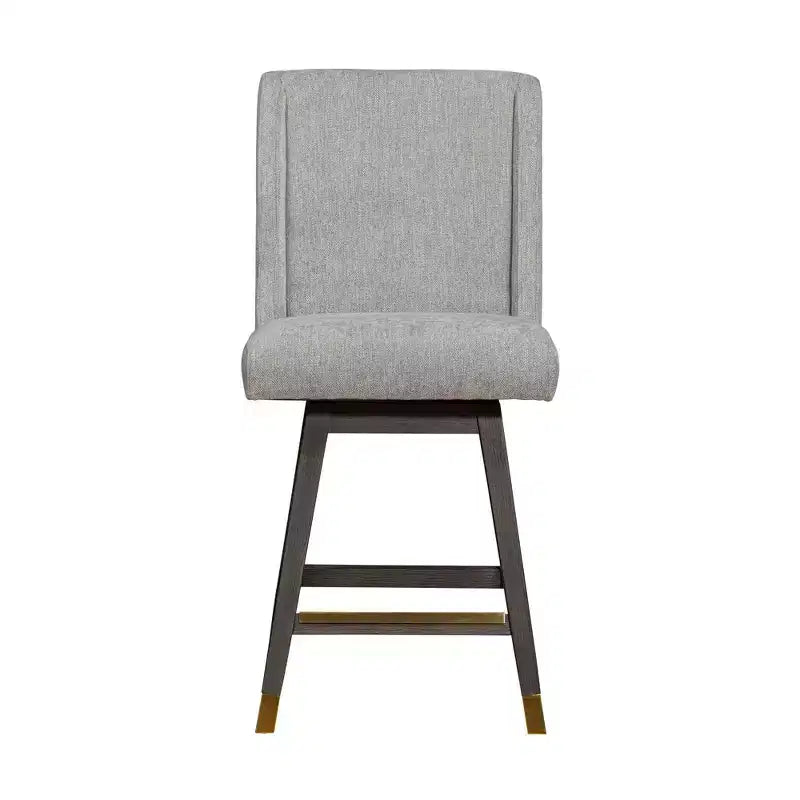 Armen Living Stancoste Wood Finish with Fabric Swivel Counter Height Barstool
